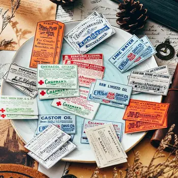 

12Pcs/Pack Vintage European English Ticket Label Tag Die Cut DIY Scrapbooking Album Junk Journal Planner Decorative Stickers