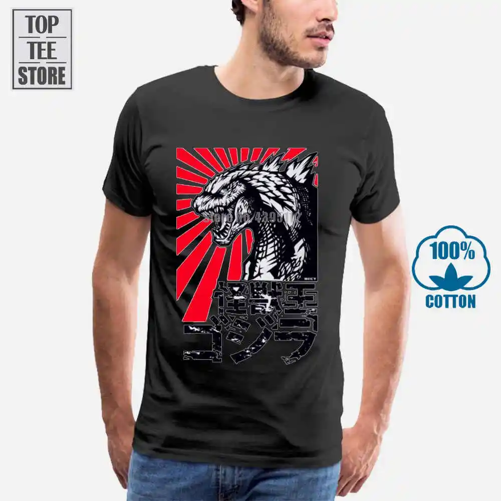 

fashion design Fashion Gozilla T Shirt Horror Film Tee Japanese Printed Tee Shirts Hipster O-Neck Cool Tops