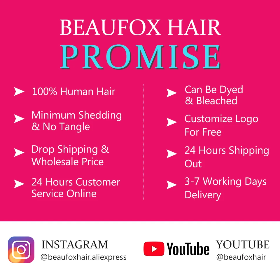 Beaufox Brazilian Hair Weave Bundles Straight Human Hair Bundles Extension Natural/Jet Black Remy 1/3/4 Pc Hair Bundles 8-30 In 5