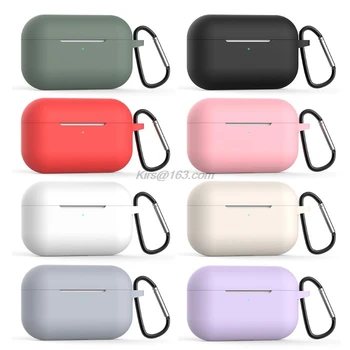 

Ultra Thin Silicone Case Protective Cover Shell with Carabiner for Airpods Pro