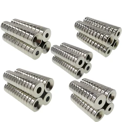 10pcs Dia 8/10/12/15/18mm Round Neodymium Magnets Thick 2/3/4/5mm With M3 M4 Countersunk Hole Strong Permanent Rare Earth Magnet