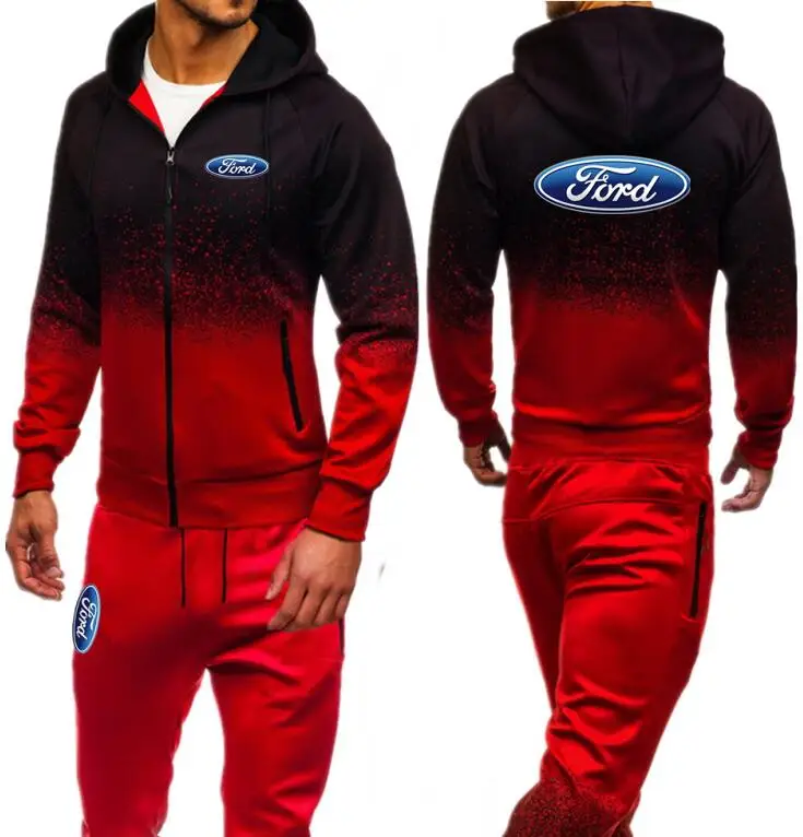 color 14 Флаг США Mustang спортивный костюм для мужчин комплект новая модная куртка Спортивная мужская Толстовка весна осень Мужская одежда толстовки+ брюки - Цвет: color 14
