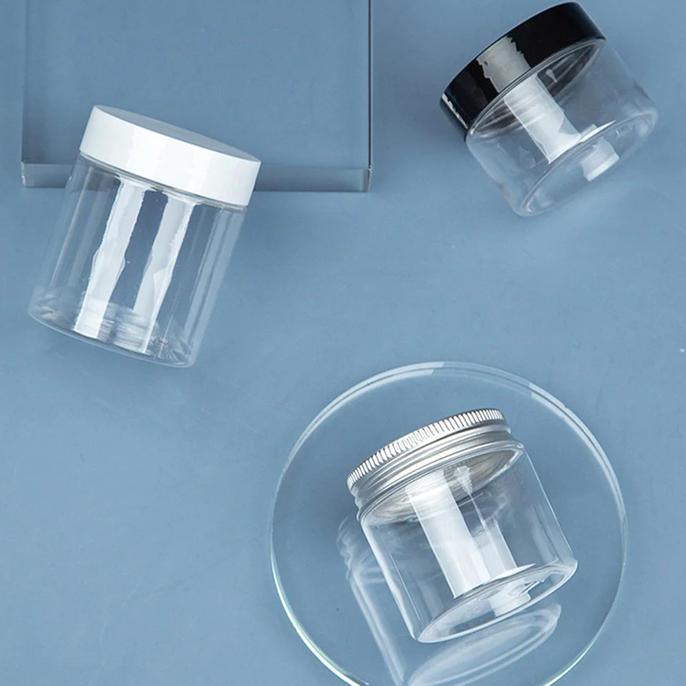

Refillable Empty Cosmetic Containers 30ml/40ml/50ml/60ml/80ml Clear Plastic Jar with Lids for Travel Storage Make Up