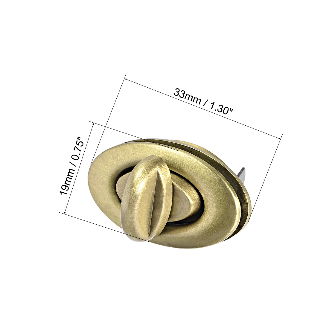 

uxcell 1 Set Oval Purses Twist Lock 33mm x 19mm Clutches Closures for DIY Bag Making - Brussed Brass