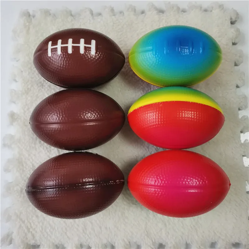 6PCS Anti Stress Relief Ball 9CM American Football Squeeze Ball Soft Rubber PU Foam Sponge Toys for Boys Kids - Цвет: 6pcs