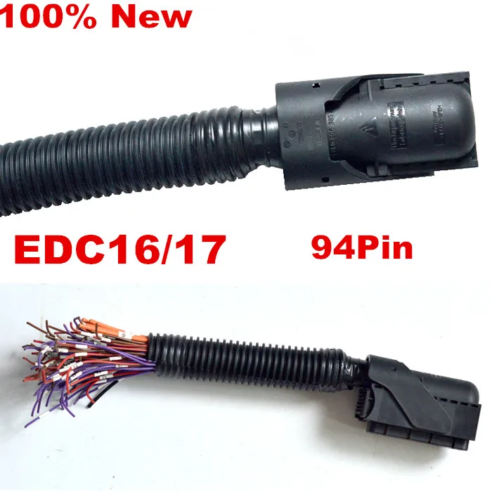 1 комплект ECU/EDC17/16 94 Pin/Way 60 Pin/Way машинный двигатель компьютерная плата разъем с полным кабелем провод косичка для VW Audi