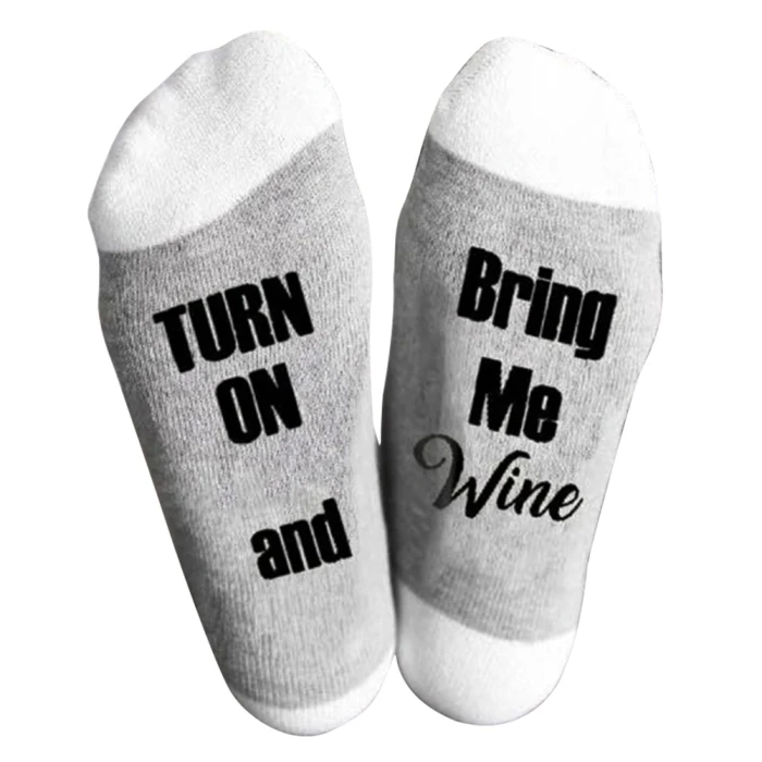 1 Pair Soft Socks Christmas Letters Printed Winter Warm Socks for Women hh88