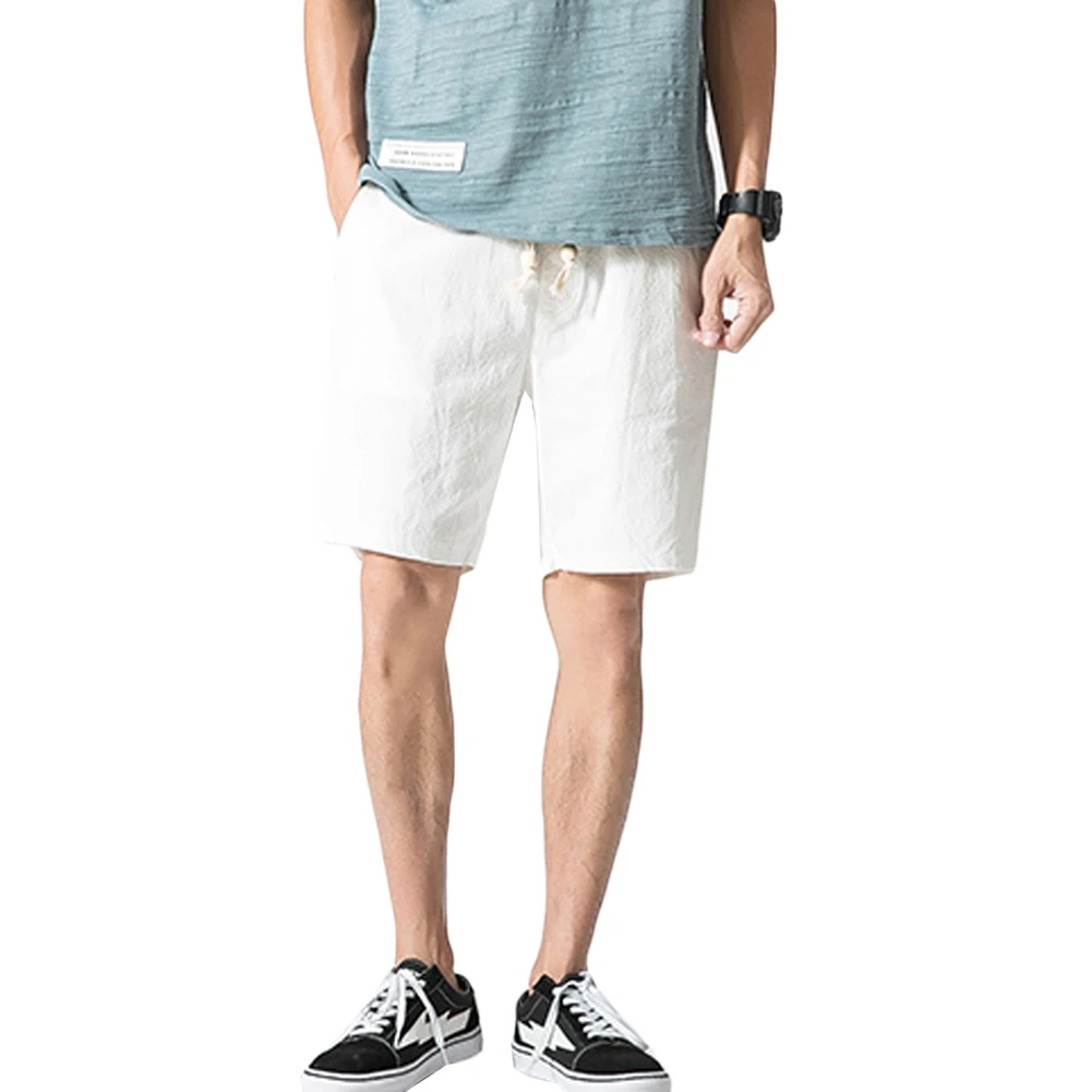 Black Friday Summer Cotton Linen Shorts Casual Shorts Men Travel Male Casual Short Men Solid Color Fifth Pants Shorts Men's Shorts Fashion