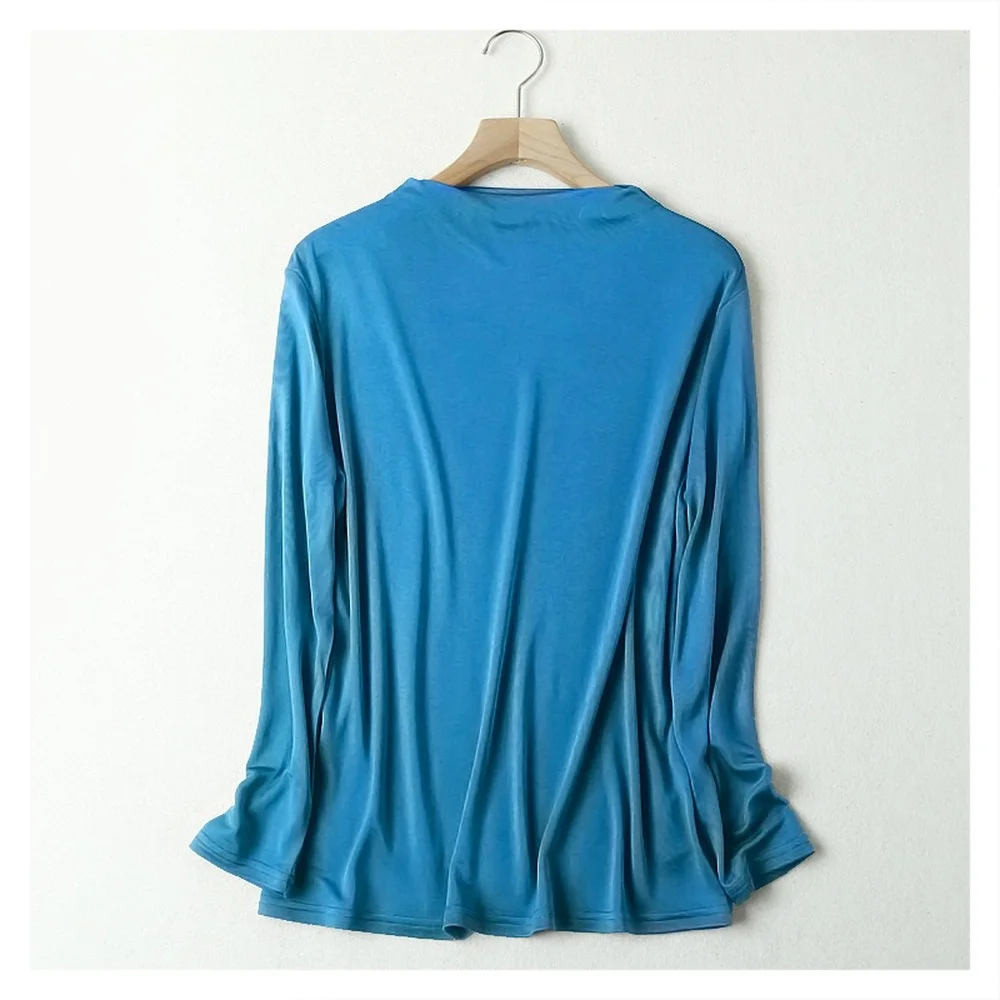 Chemise Femme Manches Longues En Velours - Col Rond - Taille Unique - Automne/Hiver 2025 - 75% Coton, 15% Nylon, 10% Laine