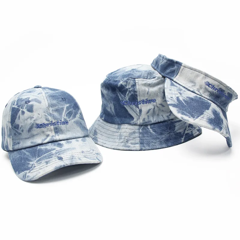 Новинка, джинсовая бейсболка с вышивкой tie dye, мужская и женская бейсболка с пустым верхом, Рыбацкая шапка Bucke, кепки gorras hombre Snapback