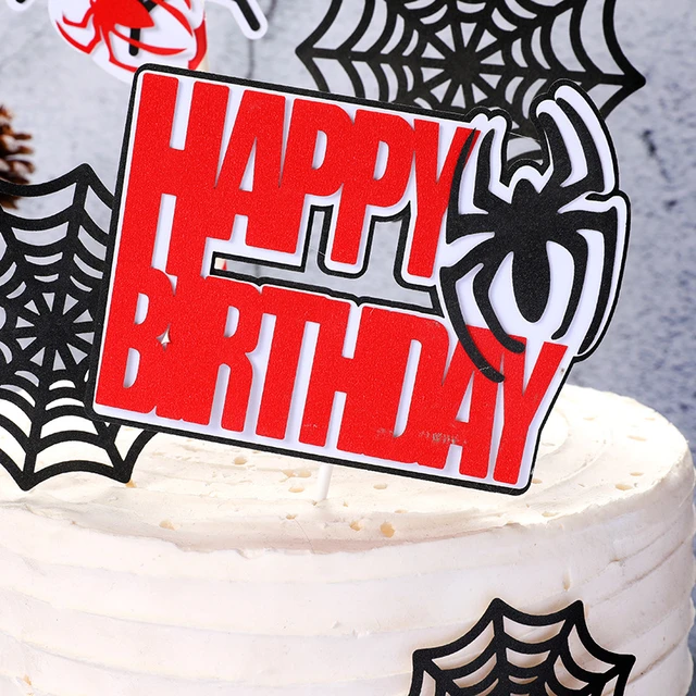 Bougie dans le gâteau 6 joyeux anniversaire, Spider-Man - AliExpress