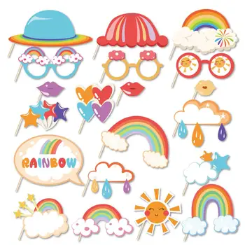 

Colorful Rainbow Photobooth Props Baby Shower Gilrs Happy Birthday Party Rainbow Decorations Kids Party Favors