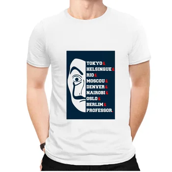 

LUSLOS Men Short sleeve tshirt Money Heist Print Shirts cool men t-shirt Casual pride t shirt men Fashion tshirt 2019