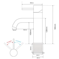 ห้องน้ำอ่างล้างหน้าล้างก๊อกน้ำแปรงทองร้อนเย็นแตะเดียวหลุมติดตั้งKnurling Leverจับ 3