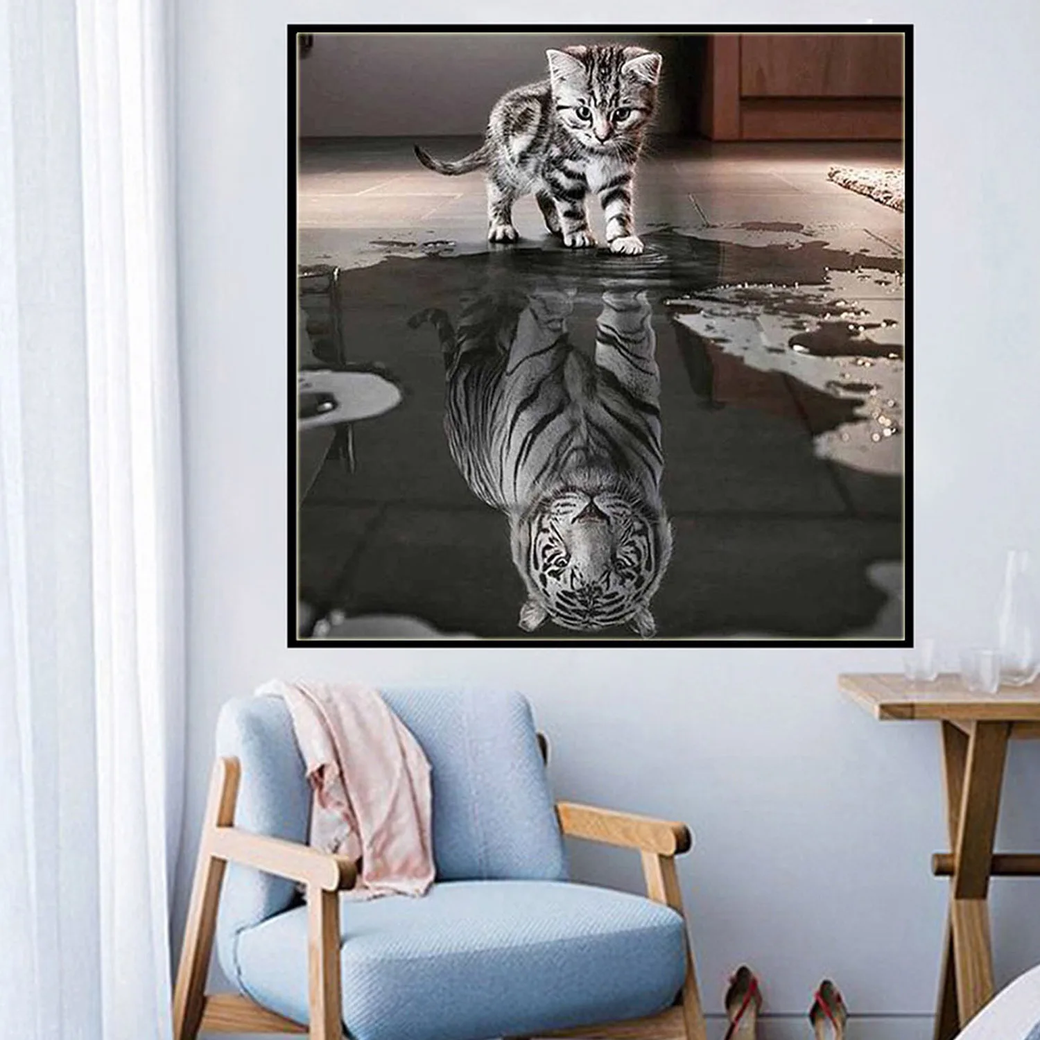 Дети DIY 5D Стразы для рисования алмазная живопись набор мозаика кошка тигр животные картины полная дрель вышивка крестиком художественная игрушка