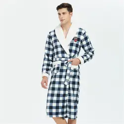 Мягкая Домашняя одежда кимоно купальный халат теплая Пижама зимняя Домашняя одежда Мужская Ночная рубашка коралловый флис ультра ночная