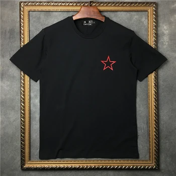 

PPFRIEND Summer New Unisex T-Shirt Men Women 100% Cotton black red star Print Casual T shirt High Quality Male Tee PP19086