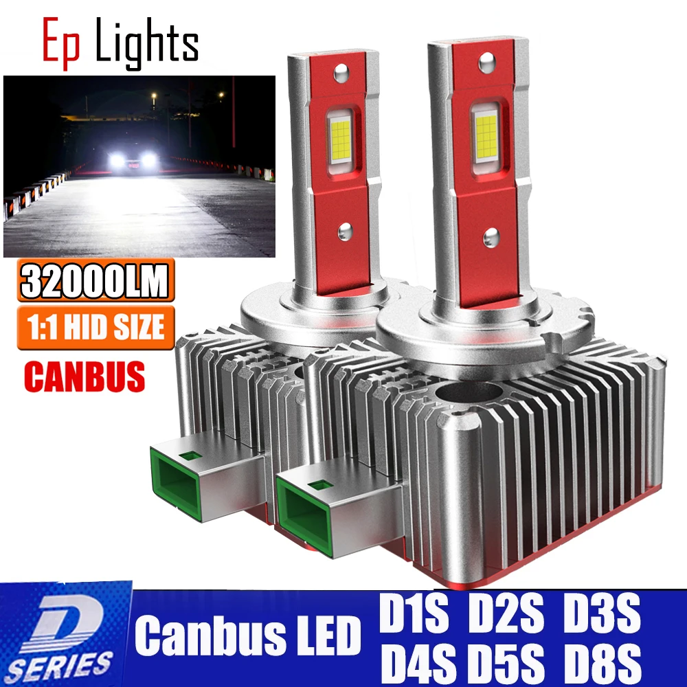 

2 PCS D1S D3S LED Headlight HID D2S D2R D1R D3R D5S Canbus Car Light 6000K White D4S D4R D8S Auto Headlamp 70W 32000LM Plug&Play