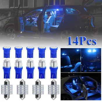 

14pcs/Set T10 Car Replacement Blue LED Light Bulbs Kit for Stock Interior & Dome & License Plate Lamps Tail Light