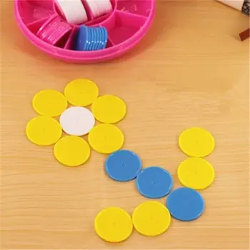 

100Pcs Counters Counting Chips Plastic Markers 25 mm Mixed Colors for Bingo Chips Game Tokens with Storage Box K1KC
