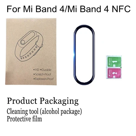Цветной силиконовый браслет для mi Band 4, 3, ремешок, металлический зажим, браслет для Xiaomi mi Band 4 NFC, сменные 3D полноэкранные пленки - Цвет: Only 3D Film