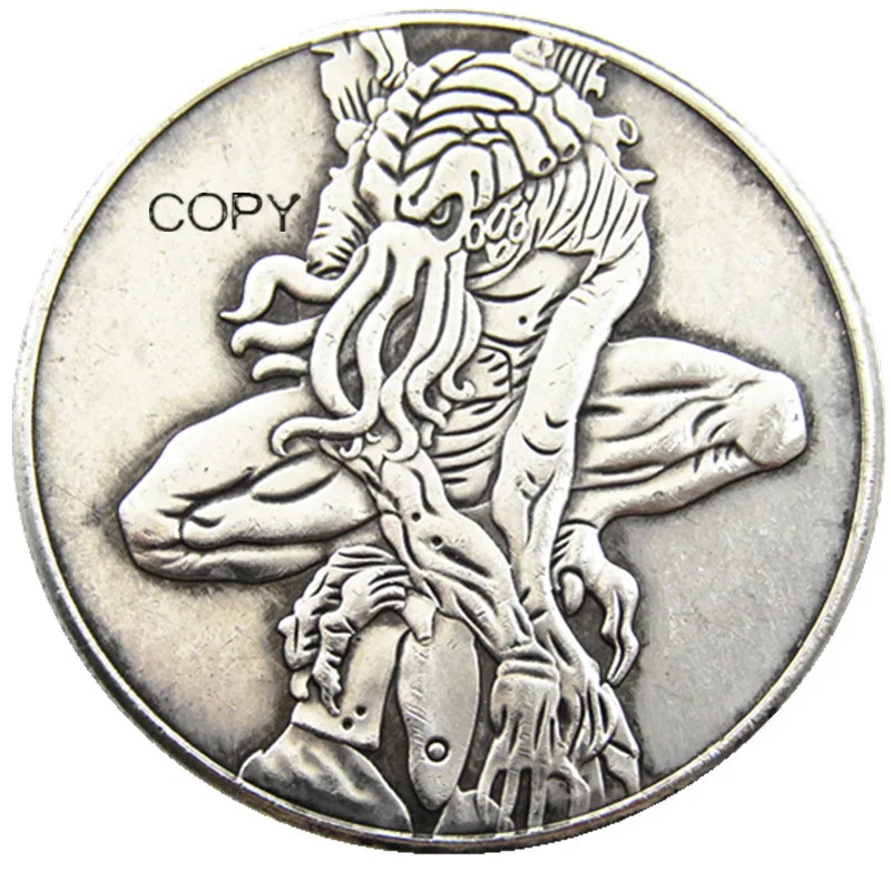 

HB(144)US Hobo Morgan Dollar Skull Zombie Skeleton Silver Plated Copy Coins