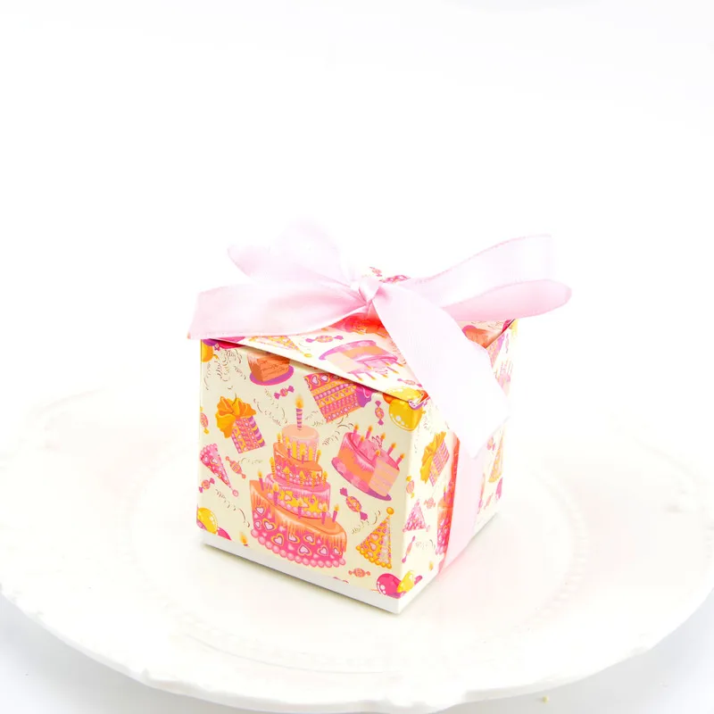 20 штук творческий подарок на день рождения коробка с лентой торт Сезон: Осень Свадебная коробочка для сладостей подарок предметы декора для вечеринок и дней рождения