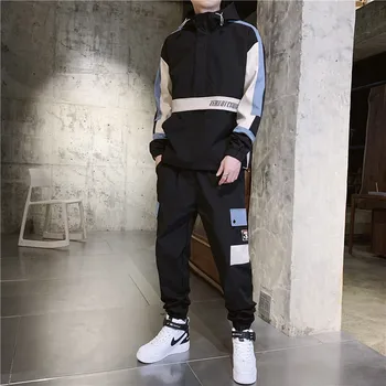 

2020 New Spring and Autumn Sports Suit Hooded Plain Team Tracksuit for Men 2 Pieces Set Fashion Winter Hoodie and Pants HH50TZ