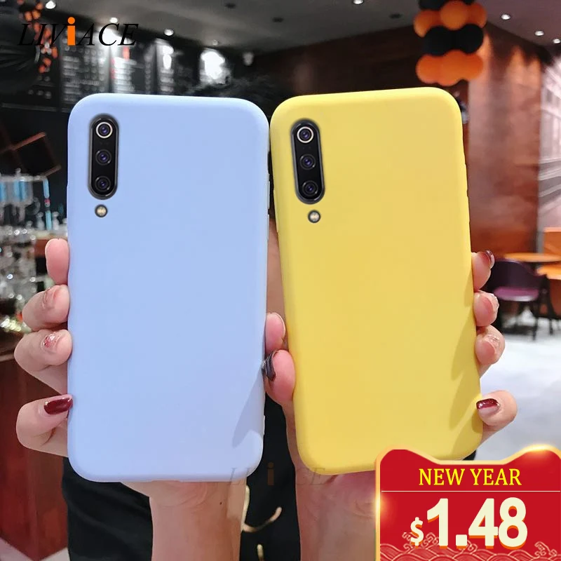 Однотонный силиконовый чехол карамельного цвета для mi 9 se lite pro тонкая задняя