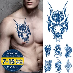 Juice Lasting Waterproof Temporary Tattoo Sticker Dragon Totem Tiger Lion Wolf Ink Flash Tattoos Man Body Art Fake Tatto Female