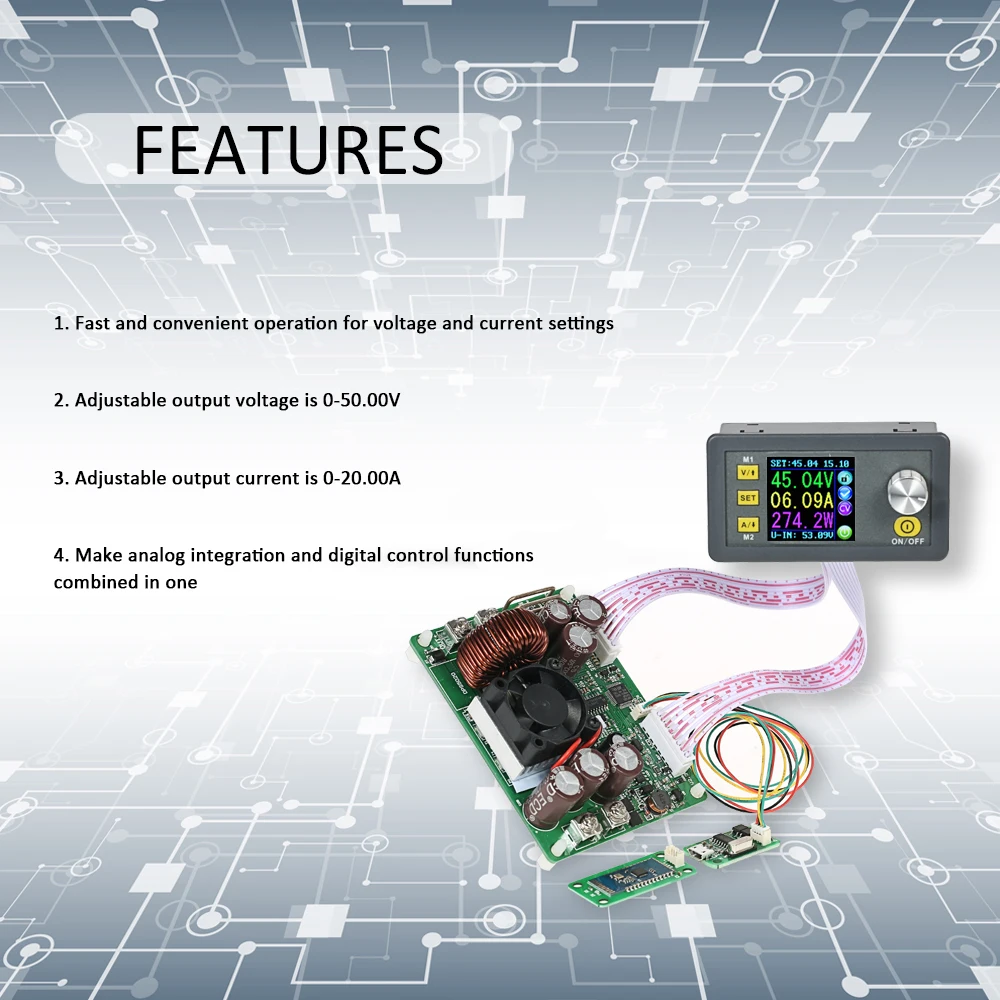 

New Digital Programmable Control Buck-Boost Power Supply Module Constant Voltage Current Communication Version + Bluetoh Board