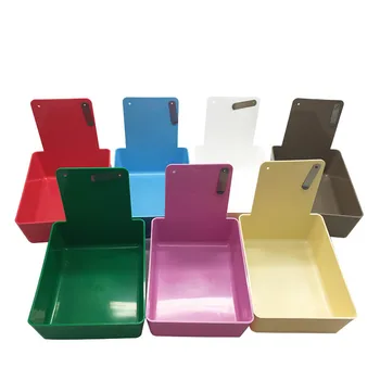 

10pcs Plastic Dental Neaten Work Case Pans Tooth Dental Equipment with Clamping Piece Clip Holder to Fix Paper