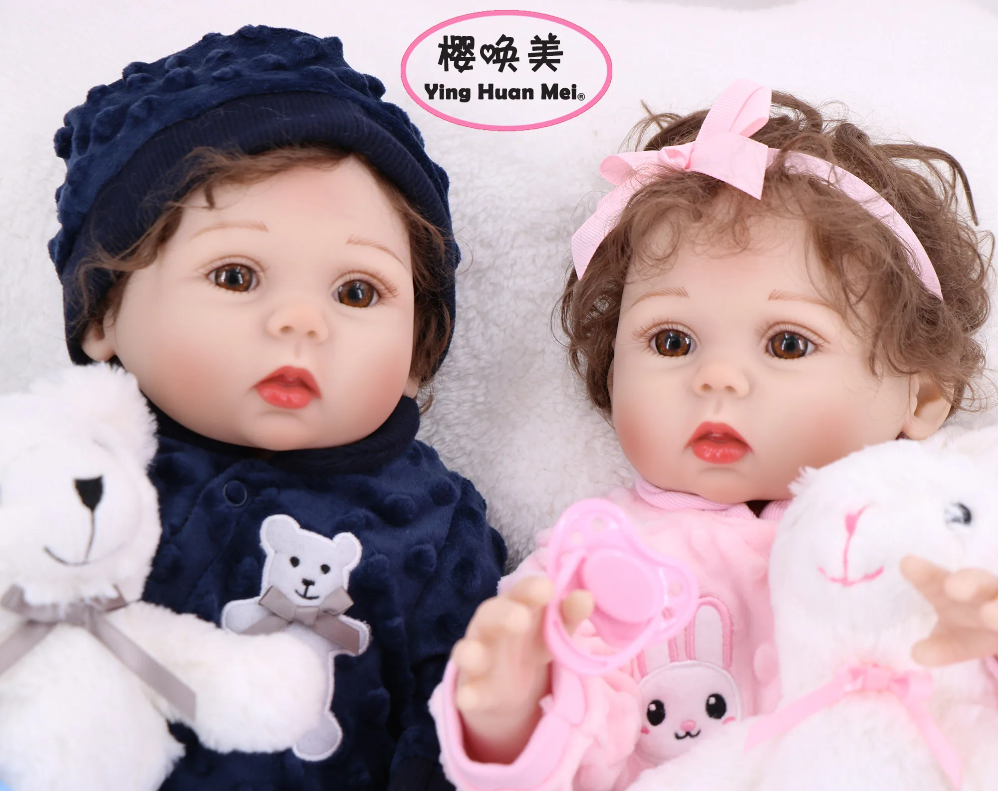 YingHuanMei 16 дюймов полный Мягкие силиконовые куклы, reborn baby