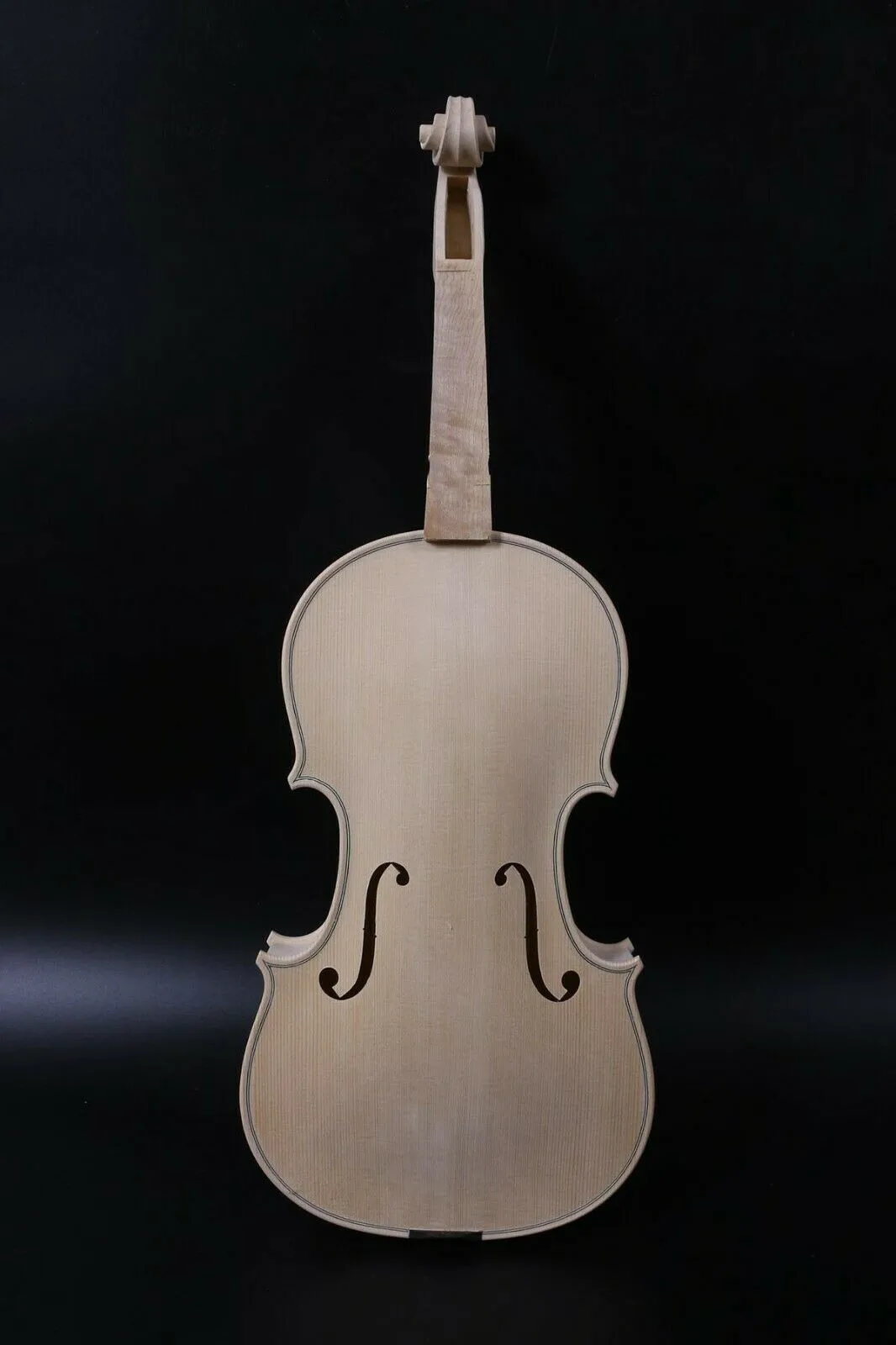 Hand-make solid wood unfinished flame back violin 4/4 3/4 1/2 whtie violin #10095