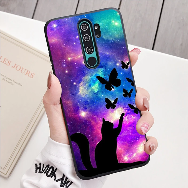 xiaomi leather case charging butterfly black Silicone Phone Case For Redmi note 8 7 Pro S 8T for redmi 9 7A Cover xiaomi leather case charging