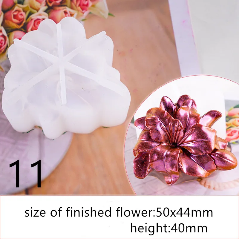 FLOWER 11 SNASAN ожерелье в форме бриллианта формочка для силиконовой Подвески для изготовления ювелирных изделий инструмент для ювелирных изделий из смолы УФ-формы для эпоксидной смолы декоративное ремесло - Цвет: FLOWER 11