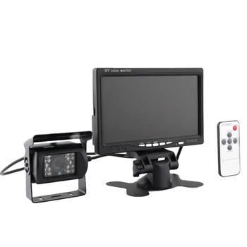 

Reversing 7 Inch Monitor 18 LED Rear View Camera Kit Backup Parking Waterproof Easy Install Bus Night Vision Metal Wide Angle