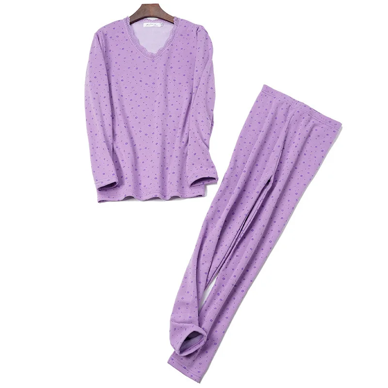 Women's Thermal Underwear Woman Winter Sets Plus Size Tops and Pants Two Piece At Home Suits Warm Long Johns Women Shaped Sets