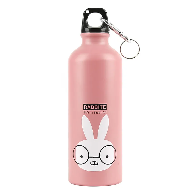 bunny Портативная детская бутылка для воды, школьная, походная, уличная, бутылка для воды, современный дизайн, прекрасные животные, для спорта, велоспорта, кемпинга, велосипеда 500 мл - Цвет: bunny