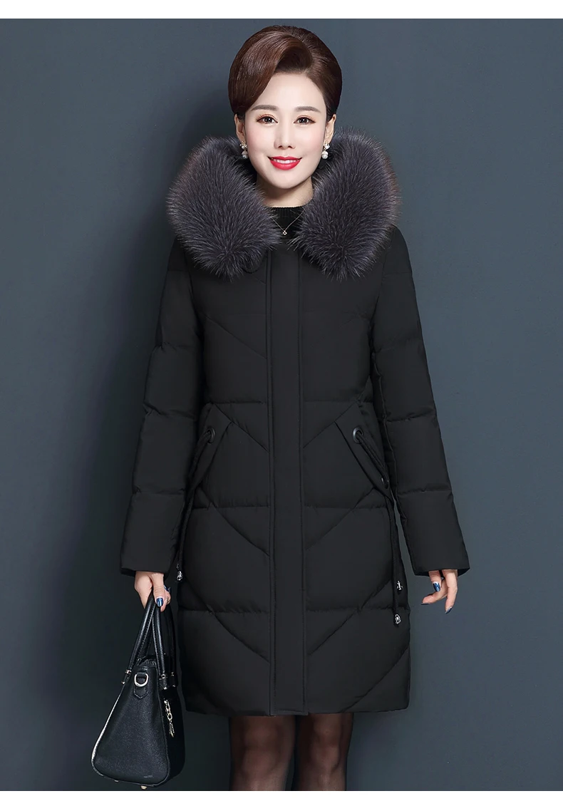 Одежда среднего возраста новая теплая хлопковая одежда, пальто зимняя куртка большого sizeXL-8XLWomen с меховым воротником, одежда из хлопка