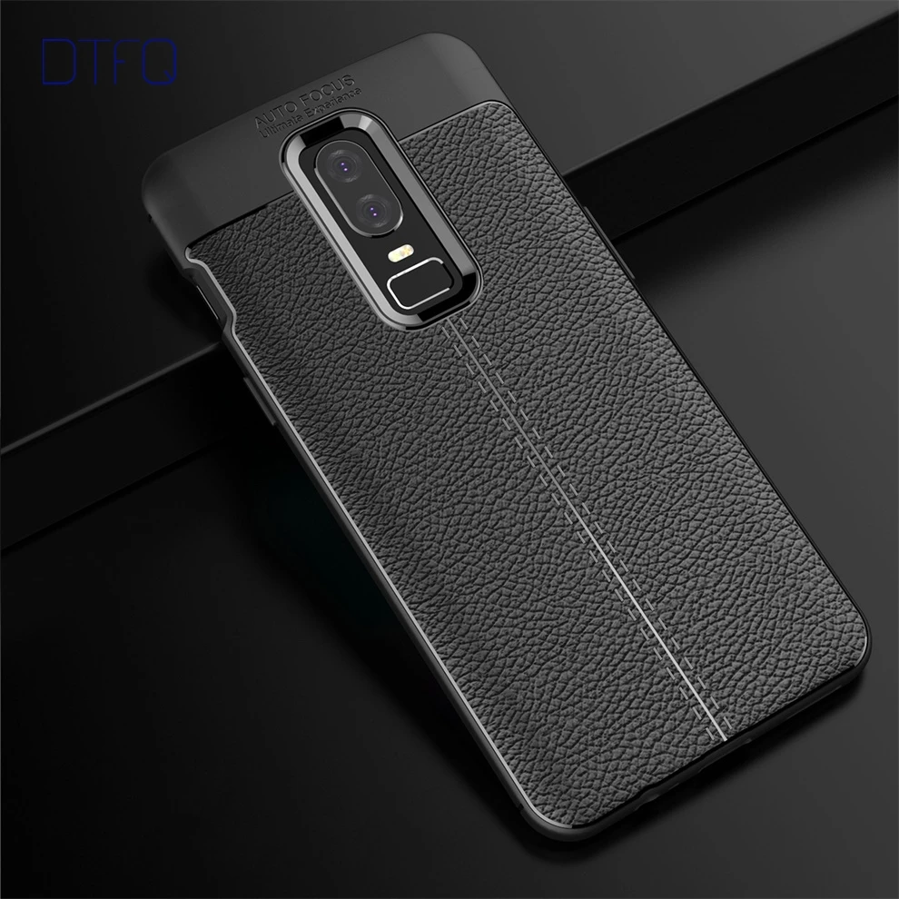 DTFQ кожаный силиконовый чехол с узором для OnePlus 6 6T 7 Pro 7T мягкая задняя крышка из ТПУ