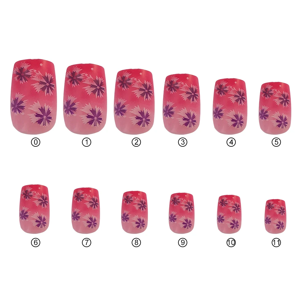 24 шт./компл. 96 Цвет Готовые накладные ногти квадратный коротких, полного покрытия, накладные ногти для ног, цветочный дизайн Искусственные ногти с клей наклейки