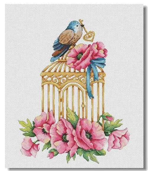 t-Little Pirate Counted Cross Stitch Kit stitch RS cotton with cross Lobster and beer Bird Cage Flowers (I) | Дом и сад