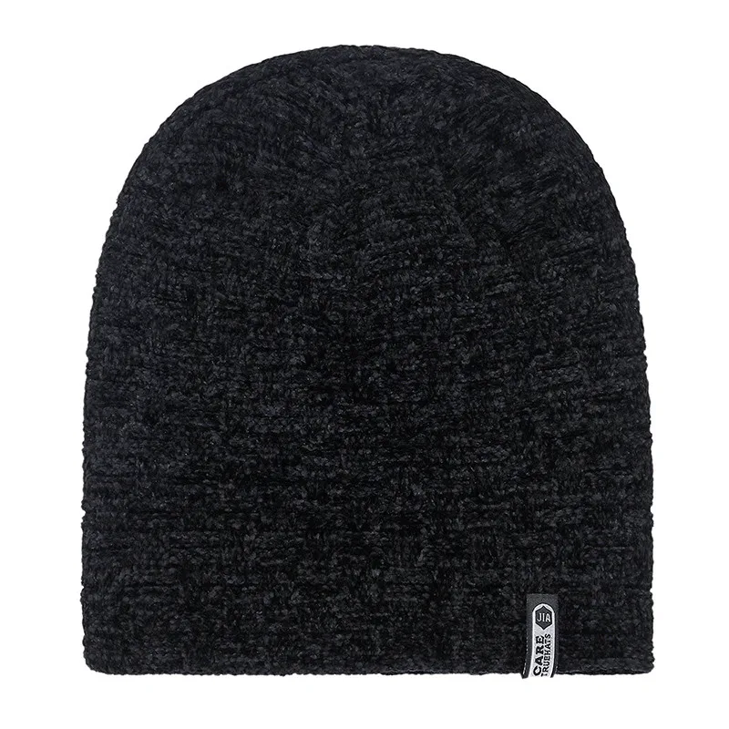 HC003-173C Повседневные наушники, шенилль, Skullies Beanies, для мужчин и женщин, теплая вязаная зимняя шапка, модная однотонная хип-хоп шапка, зимние шапки для мужчин - Цвет: HC003-173C