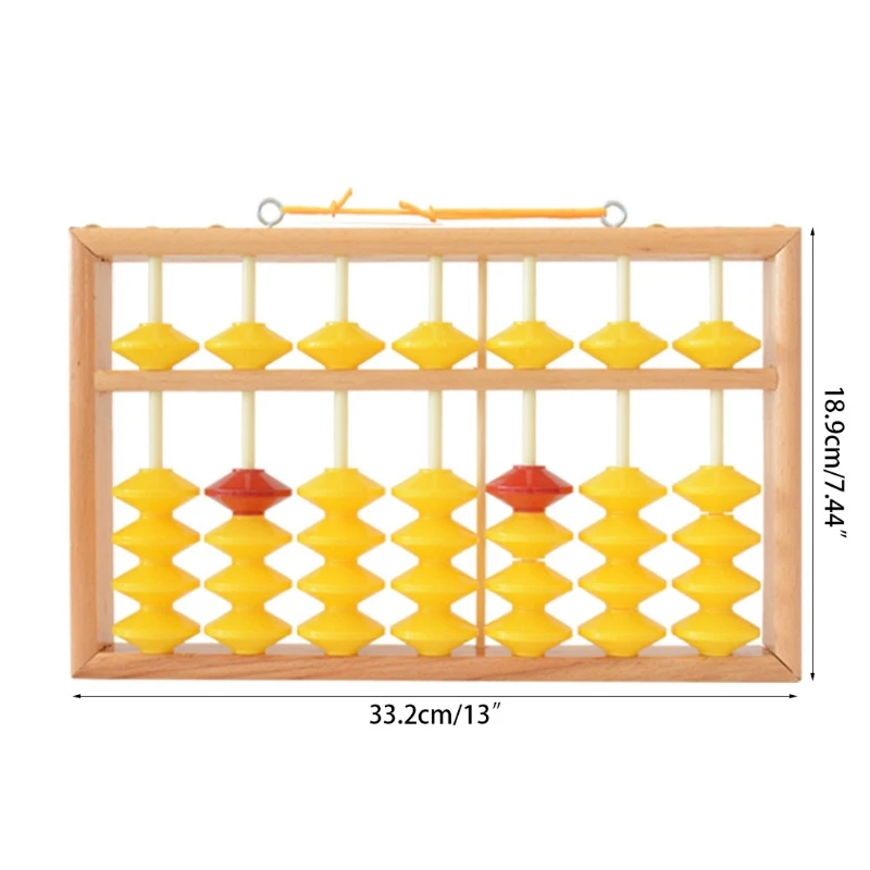 7 Column Non-Slip Hanging Wooden Abacus Chinese Soroban Educational Tool Mathmet 24BB