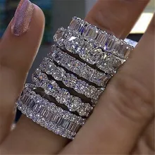 Вечная вечность, кольцо, 925 пробы, серебро, AAAAA cz, обручальные кольца для мужчин и женщин, вечерние ювелирные изделия, подарок