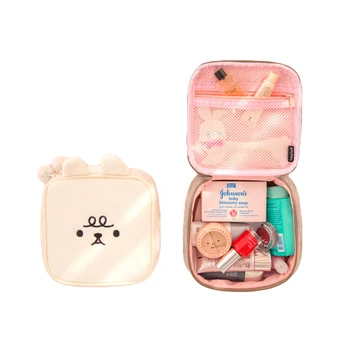 

Women Cosmetic Bags Cartoon Animal Patten Makeup Bag Soft Plush Cute Bunny Style Toiletry Organizer Cosmetic Storage Pouch
