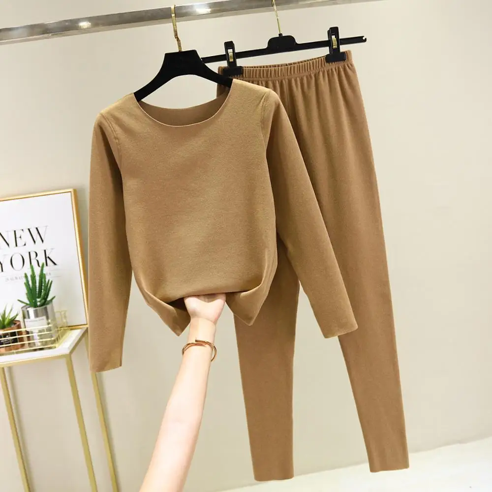 Khaki Осенне-зимние двухсторонние короткие плюшевые женские пижамные комплекты, одежда для сна, домашняя одежда, теплая Коралловая бархатная женская ночная рубашка, костюм Pijam - Цвет: Khaki