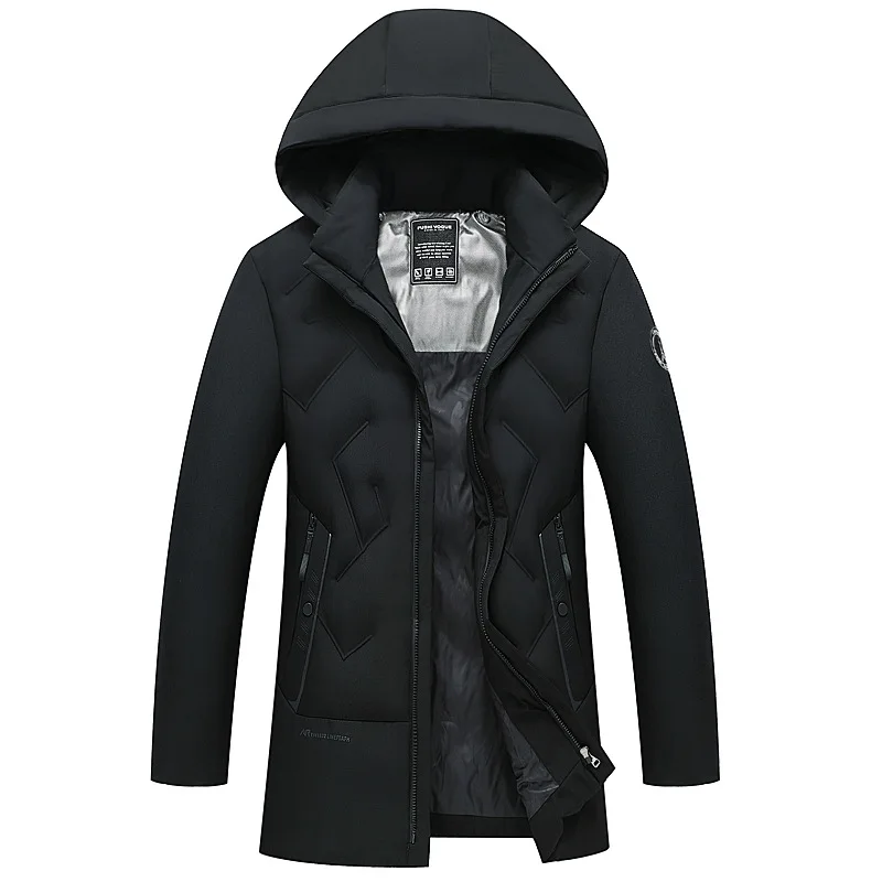 ICPANS Waterproof Winter Coat Jacket Men Hooded Zippers Warm Thick Snow