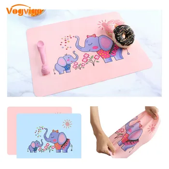 

1Pcs Kids Placemats 40*30cm Children's Silicone Placemat Clean Cartoon Creative Baby Eating Table Mat Non-slip Insulation Pad